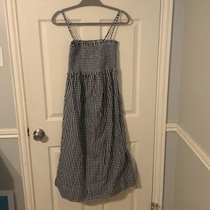 NWT GORGEOUS NAVY GINGHAM SPAGHETTI STRAP DRESS